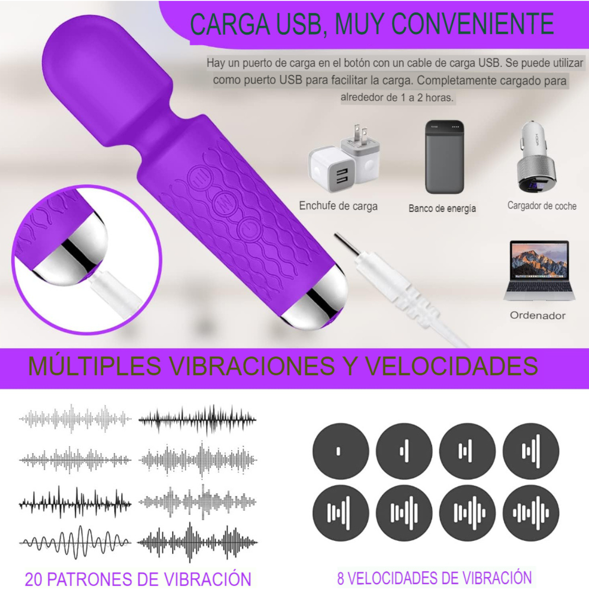 Varita Vibradora Premium Recargable