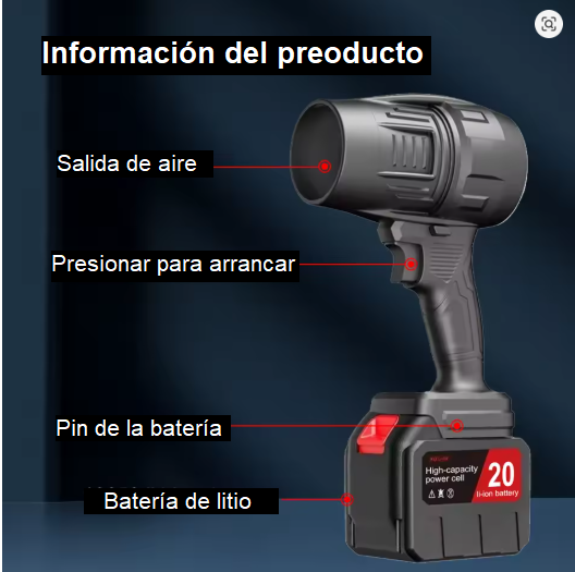 Martillo Linterna+ Soplador De Aire