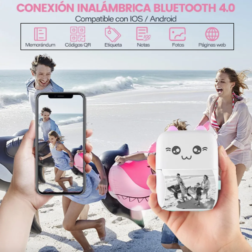 Mini Impresora Portátil Bluetooth Gato